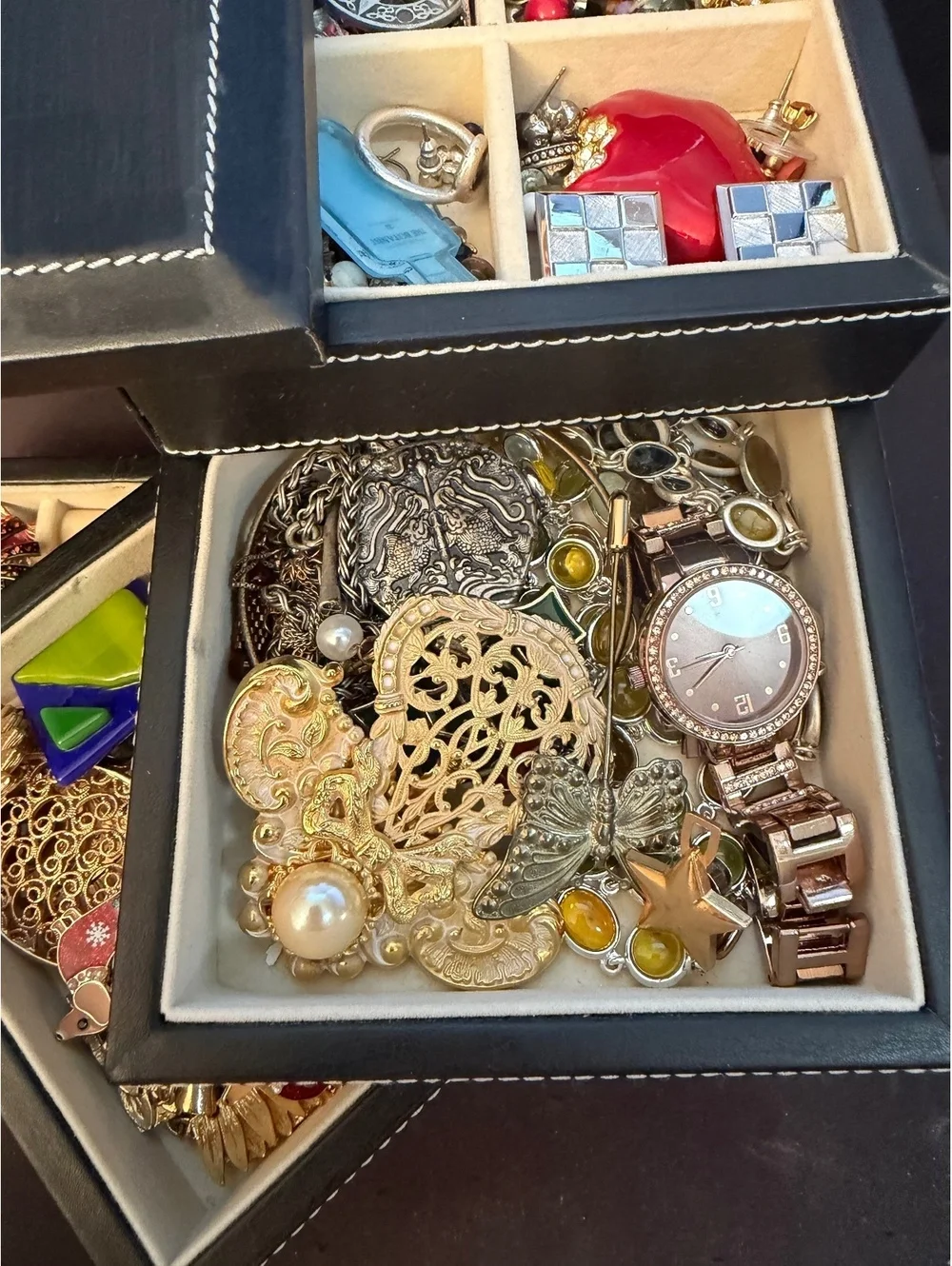 Black jewelry box with jewelry origami [COPY]